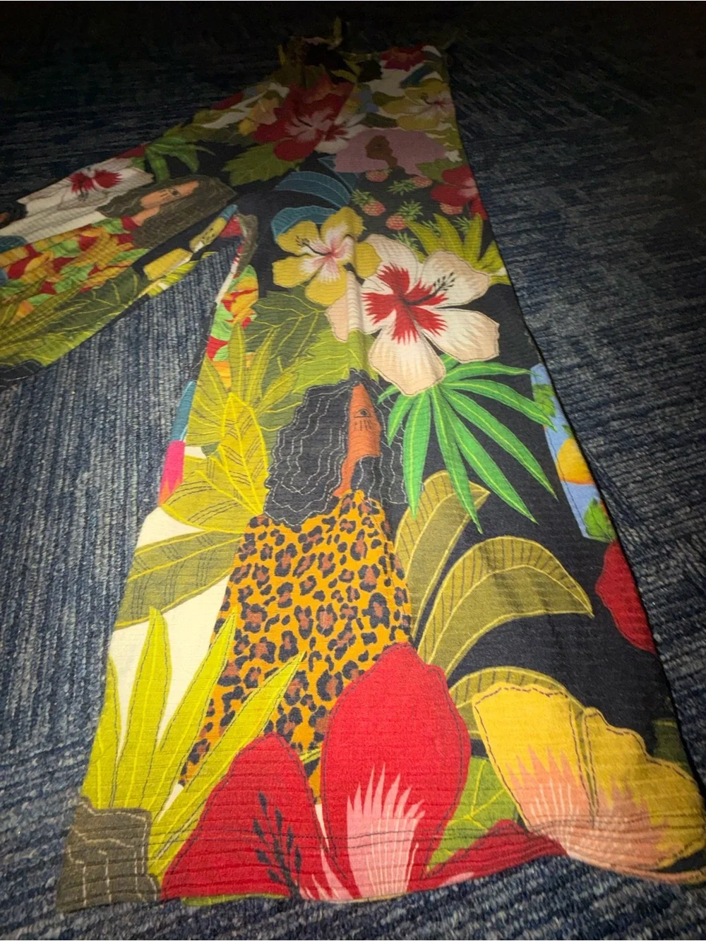 FARM Rio Tropical Floral Wide-Leg Jumpsuit in Black, Yellow, Green, Pink - Picture 2 of 7